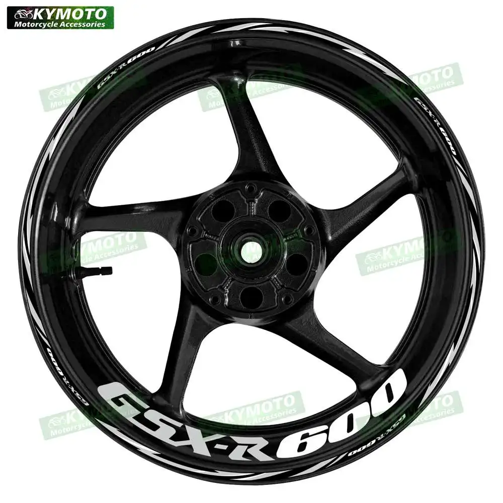 For GSX-R600 GSXR600 Reflective Motorcycle Wheel Sticker 17 Inch Rim Stripe Decal Racing Off-Road Fairing Accessories