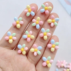 20Pcs Cute Cartoon Mini Colored Flowers Nail Art Resin Designer Charms DIY Craft For Nail 3D Decorations Jewelry