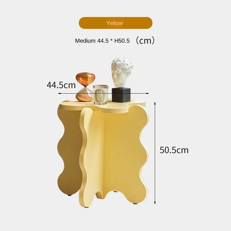 Cartoon petal edge Internet celebrity blogger Nordic small coffee table solid wood color small table creative photography props