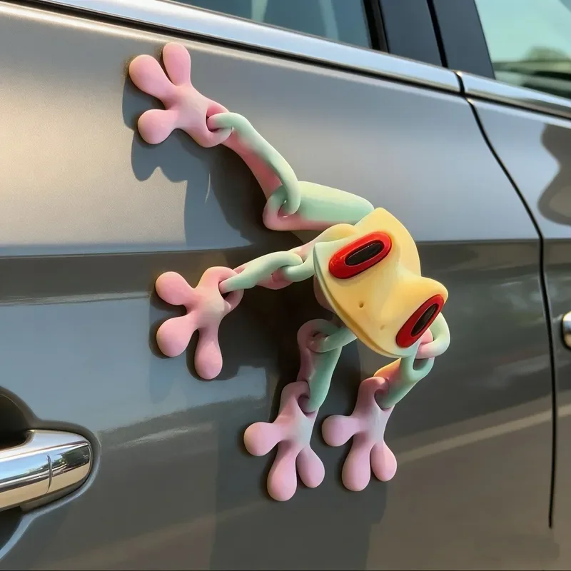 For 3D Printed Magnetic Frog Refrigerator Sticker Movable Joint Luminous Dragon Ornament Black Tech Home Decor Gift