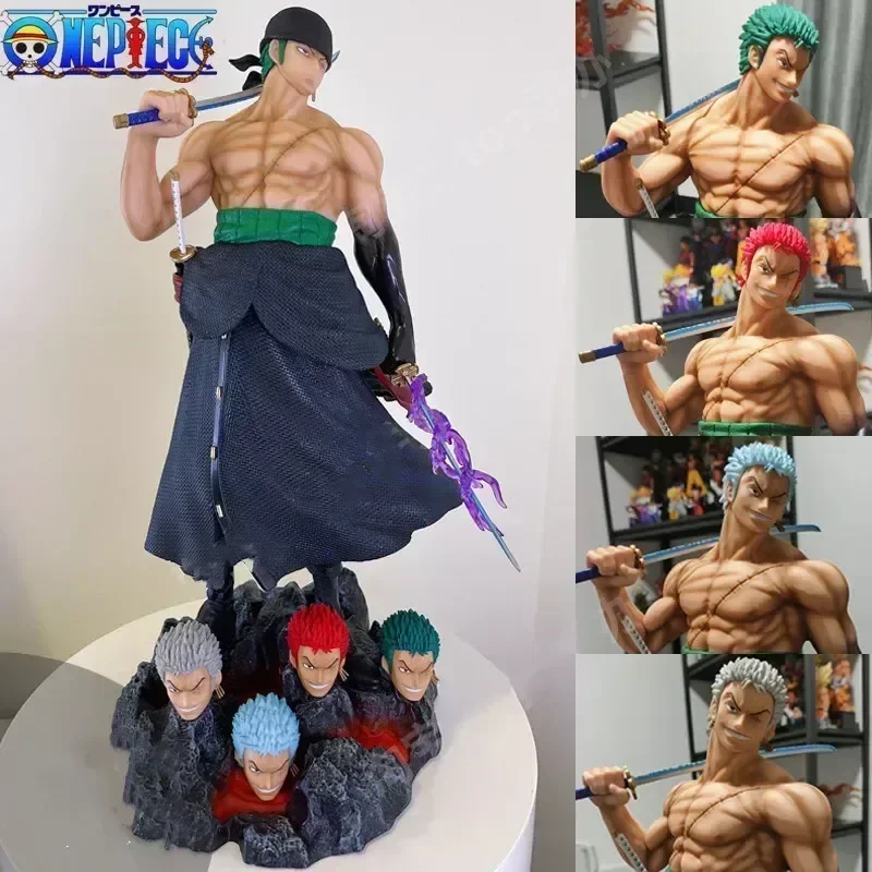 One Piece 46cm Sauron 5 Head Extra Large Gk Carry A Knife Carving Anime Figures Limited Edition Ornament Model Collectible Doll