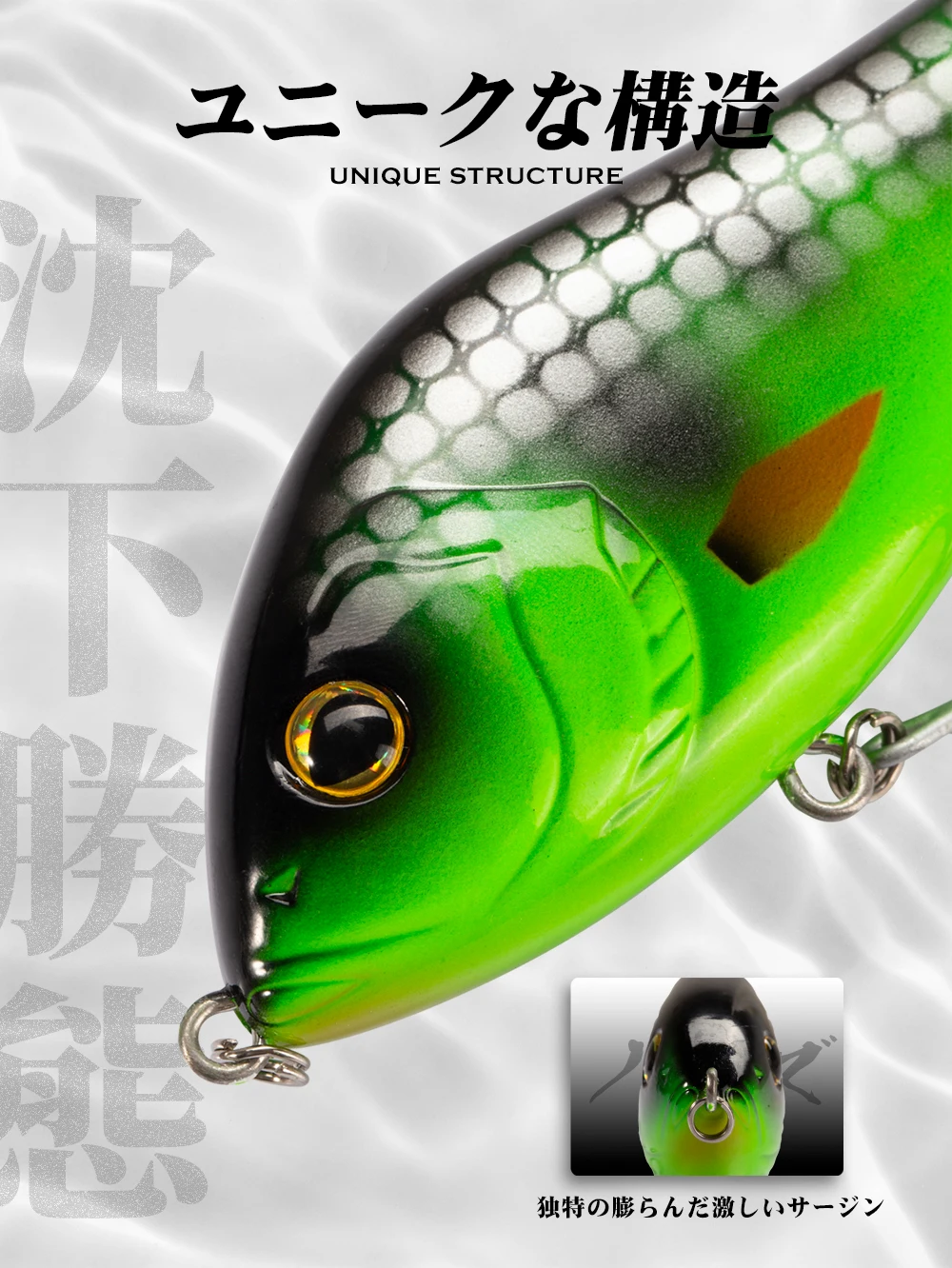 Hunthouse VIB Angelköder, Jerkbait, Bleistift-Kurbelköder, 70 mm/17 g, 100 mm/47 g, langsam sinkender VMC-Haken, künstliche harte Köder für Hecht – Detail 8