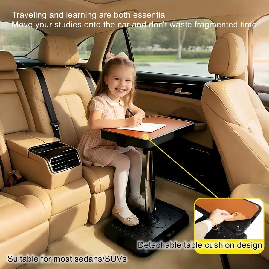 Car mounted desk, business car, pneumatic desk, adjustable height, folding car, dining, learning, children's car, table