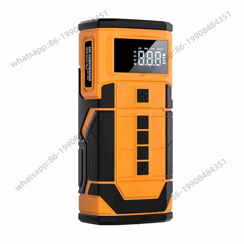 

Автомобильное пусковое устройство 600А (пиковая мощность), 150PSI, 14.8В, беспроводной литий-ионный компрессор для подкачки шин, многофункциональный аварийный стартер для автомобиля