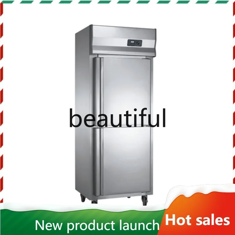 

Freezer Commercial Vertical Double Door Stainless Steel Kitchen Cabinet Freezer Fresh Refrigerator