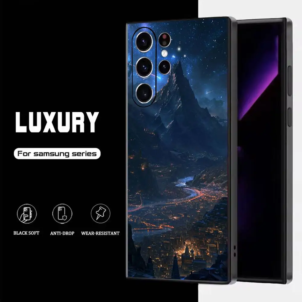 حافظة هاتف A-Acotar A Court of Mist لهاتف سامسونج S25، S24، S23، S22، S21، S20، S10، Ultra، Plus، Lite، FE، غطاء أسود من السيليكون الناعم #3