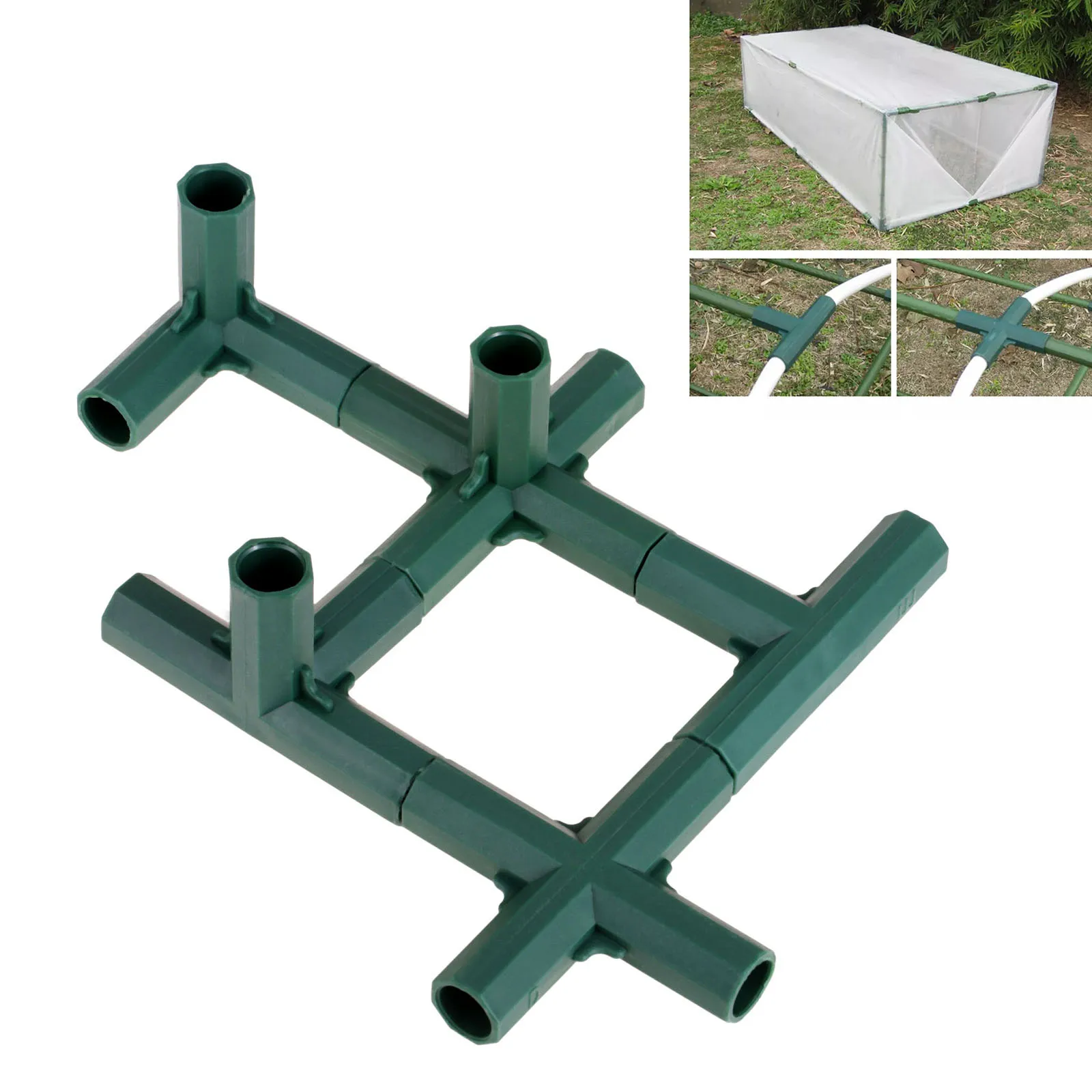 1Pc 16mm Plastic Pipe Fitting Stable Support Heavy Duty Flower Stand Greenhouse Frame Building Connector Garden Plant Accessorie