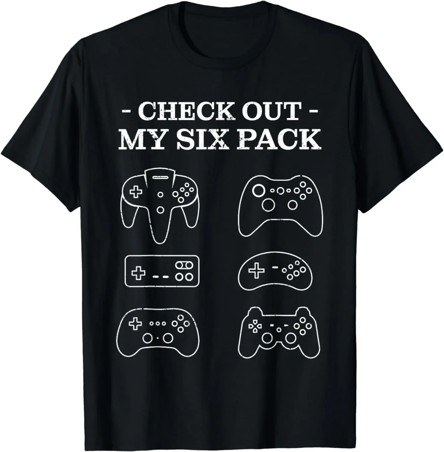 Check Out My 6 Six Pack Gamer Video Funny Gamers Gift T-Shirt Mens Clothes Tops Streetwear Graphic T Shirts  Camisas