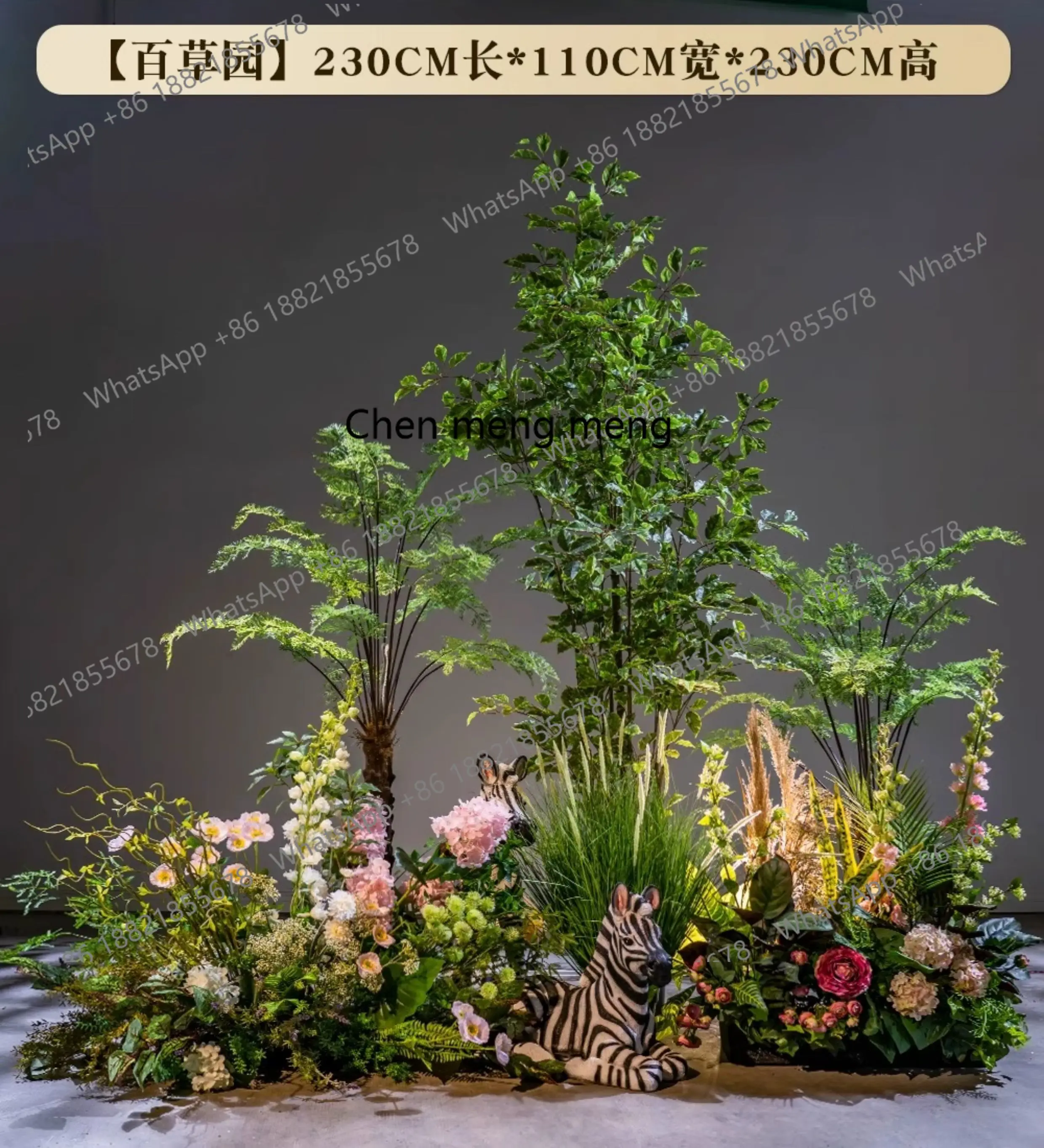 فن الزهور الاصطناعية شجرة وهمية نباتات خضراء زهرة وهمية المناظر الطبيعية درج داخلي زخرفة الديكور في الهواء الطلق