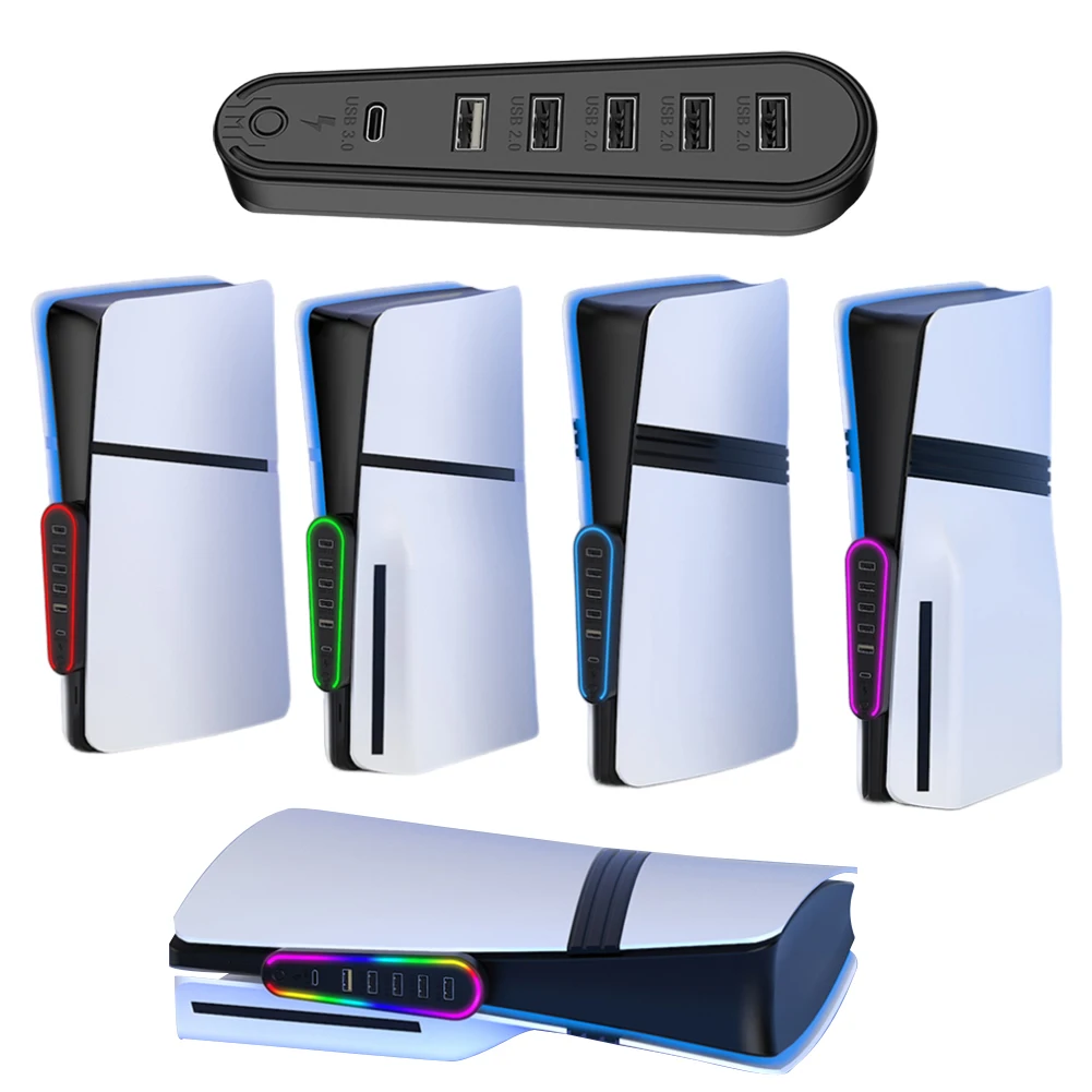 hub-de-expansao-usb-6-em-1-para-playstation-5-pro-slim-extensor-de-transferencia-de-dados-com-adaptador-de-carregamento-e-luz-rgb