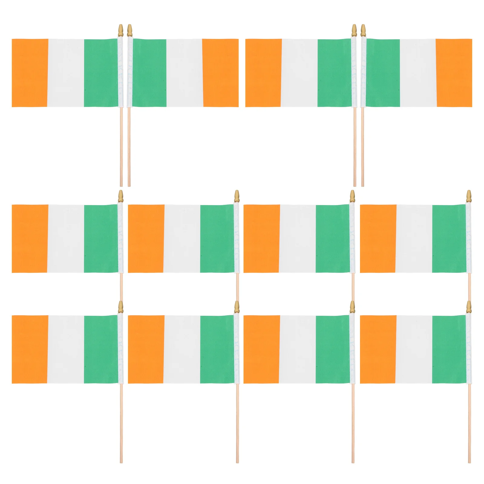 

12 Pcs Ireland Country Garden Flag Hand Held Mini Irish Flags Stick Small Decorations