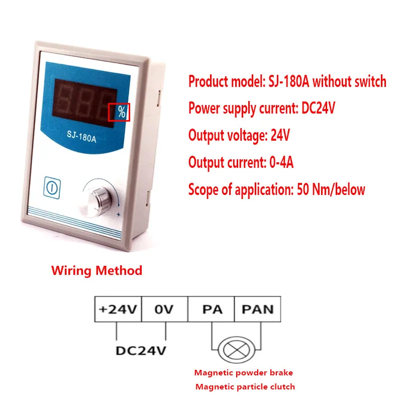 SJ-180A dc24v miniatura de alta precisão tensão manual ajustável pequeno controlador de pó magnético dc display digital 0-4a