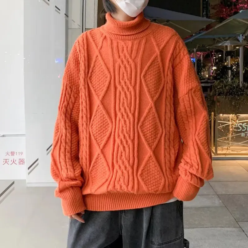 Fashion Solid New Sweater 2024 Autumn Internet Celebrity Fresh Knitting Sweaters for Men Clothes