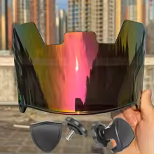 Universal American Football Helmet Visor Rainbow Chrome Eye Shield Visor with Clips