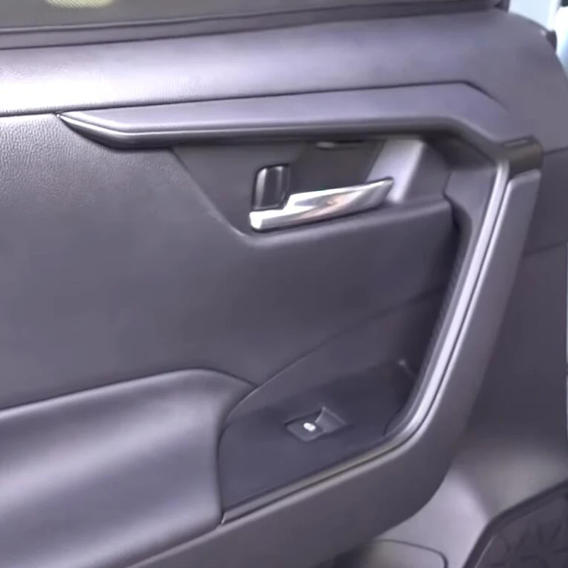 Good Quality New For Toyota RAV4 2019-2025 Matt Black Side Doors Interior Armrest Handrail Partial Panel Strips Cover Trim Car S