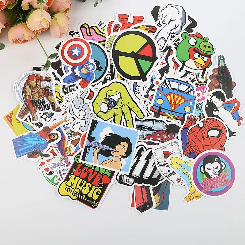 50 pcs Mixed Cartoon Toy Stickers for Car Styling Bike Phone Laptop Luggage