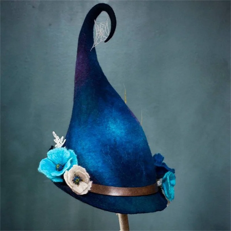 Cappelli da strega in feltro per feste di Halloween con fiori fatti a mano per feste di Halloween puntelli Cosplay per le donne Hogard birthday crown DROPSHIPING