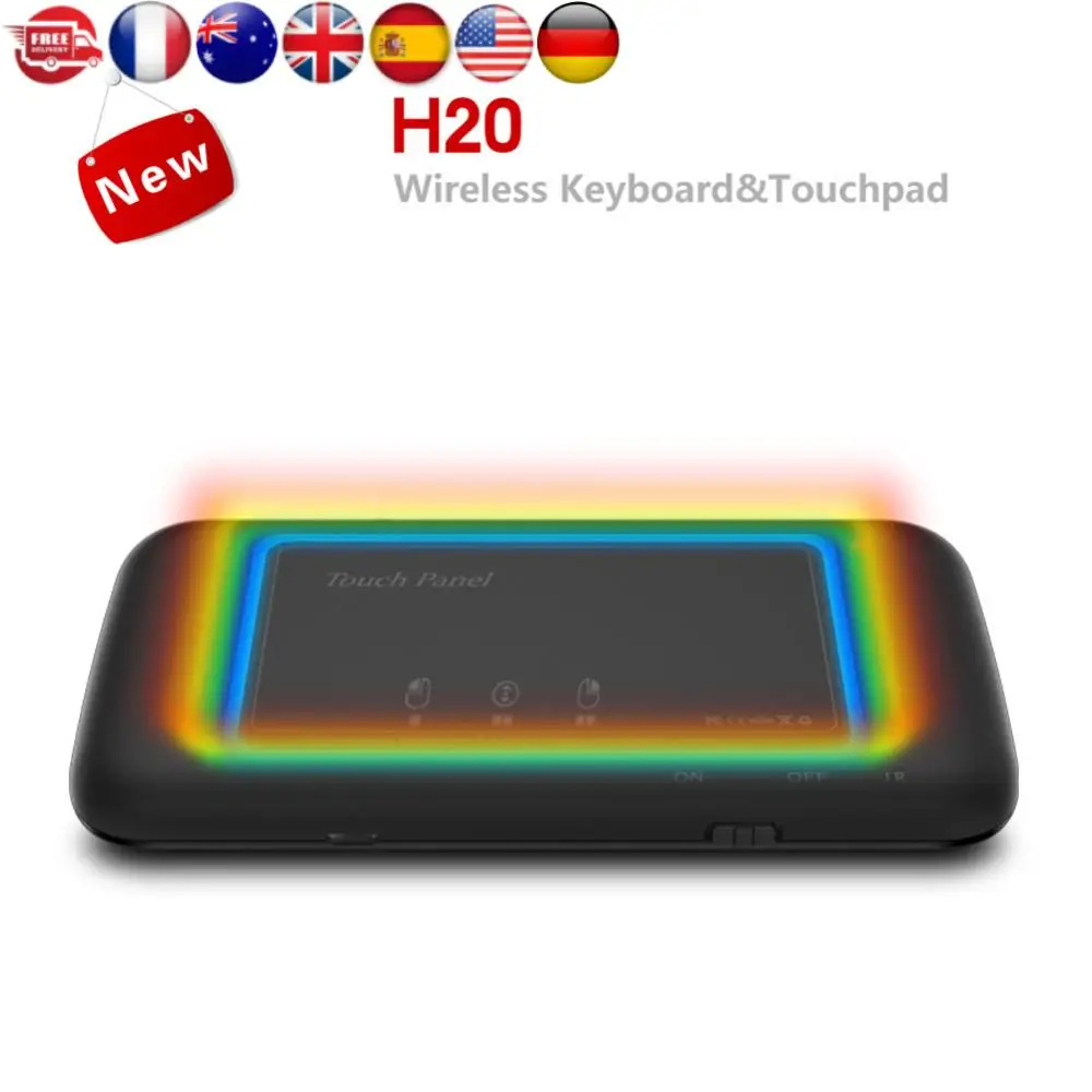 

Беспроводная клавиатура с подсветкой 2,4 ГГц, ИК-пульт дистанционного управления, подсветка сенсорного экрана, сенсорная панель, цветной светодиод с USB-приемником