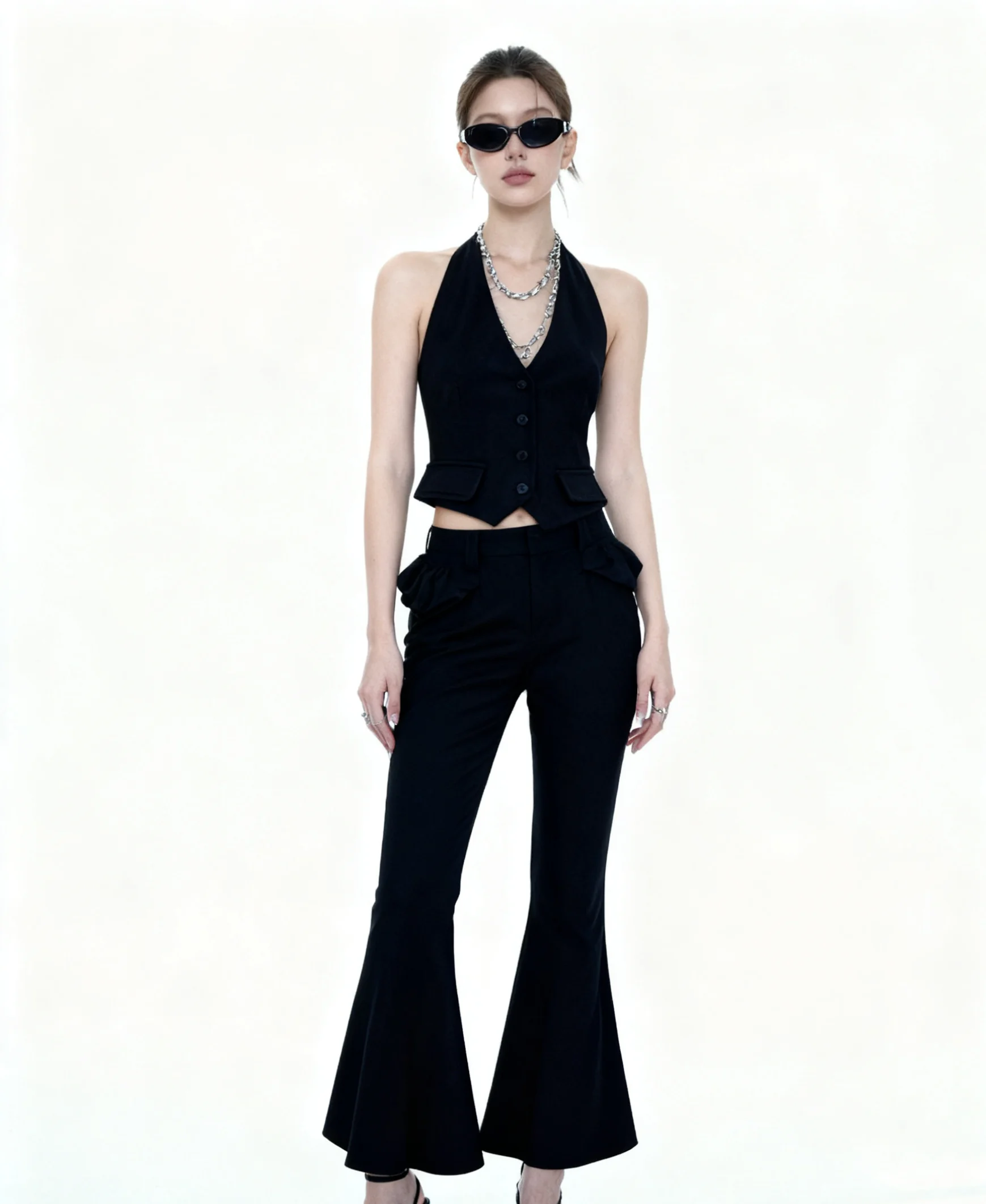 

Жилеты, тонкие женские жилеты для женщин, зима-весна, замшевый складной жилет на шнурке, художественный нежный минималистичный чистый наряд