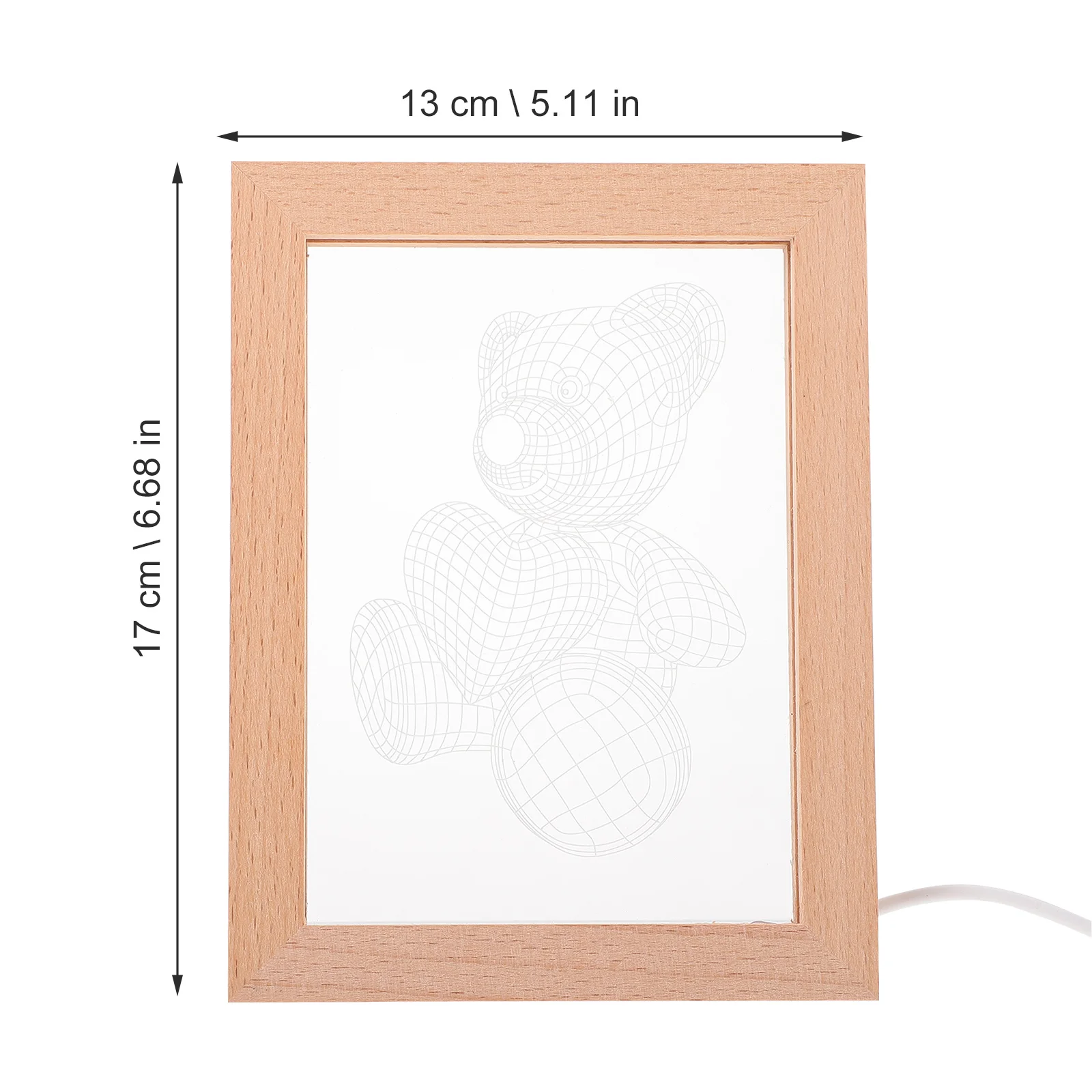 

1pc Led 3D Wooden Frame Lamp Usb Night Light For Home Decor Living Room Bedroom Housewarming Gift Luminous Ornament