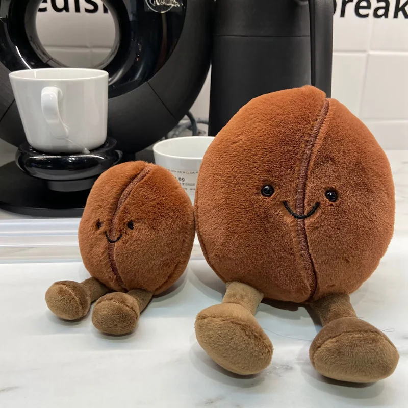 New Creative Simulated Coffee Food Plush Doll Pillow Brown Coffee Bean With Foot Soft Plush Stuffed Pillow Bedroom Sofa Decor