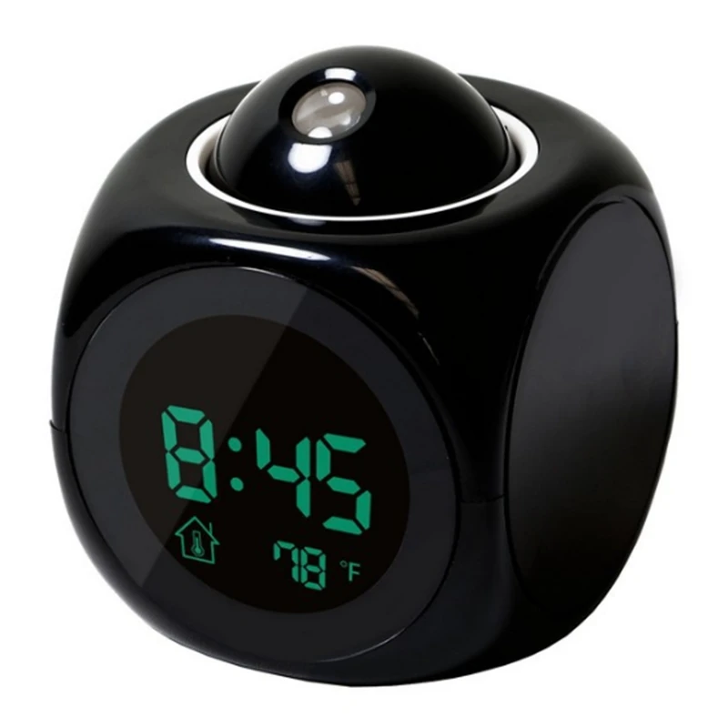 Creative Attention Projection Digital Weather LCD Snooze Clock Bell Alarm Display Backlight LED Projector