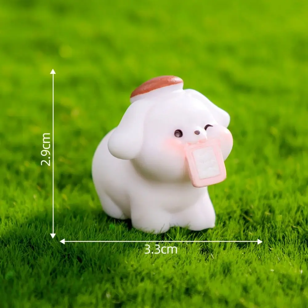 New DIY House Dog Car Ornament Dog Coffee Shop Animals Statue Gardening Gift Mini Animals