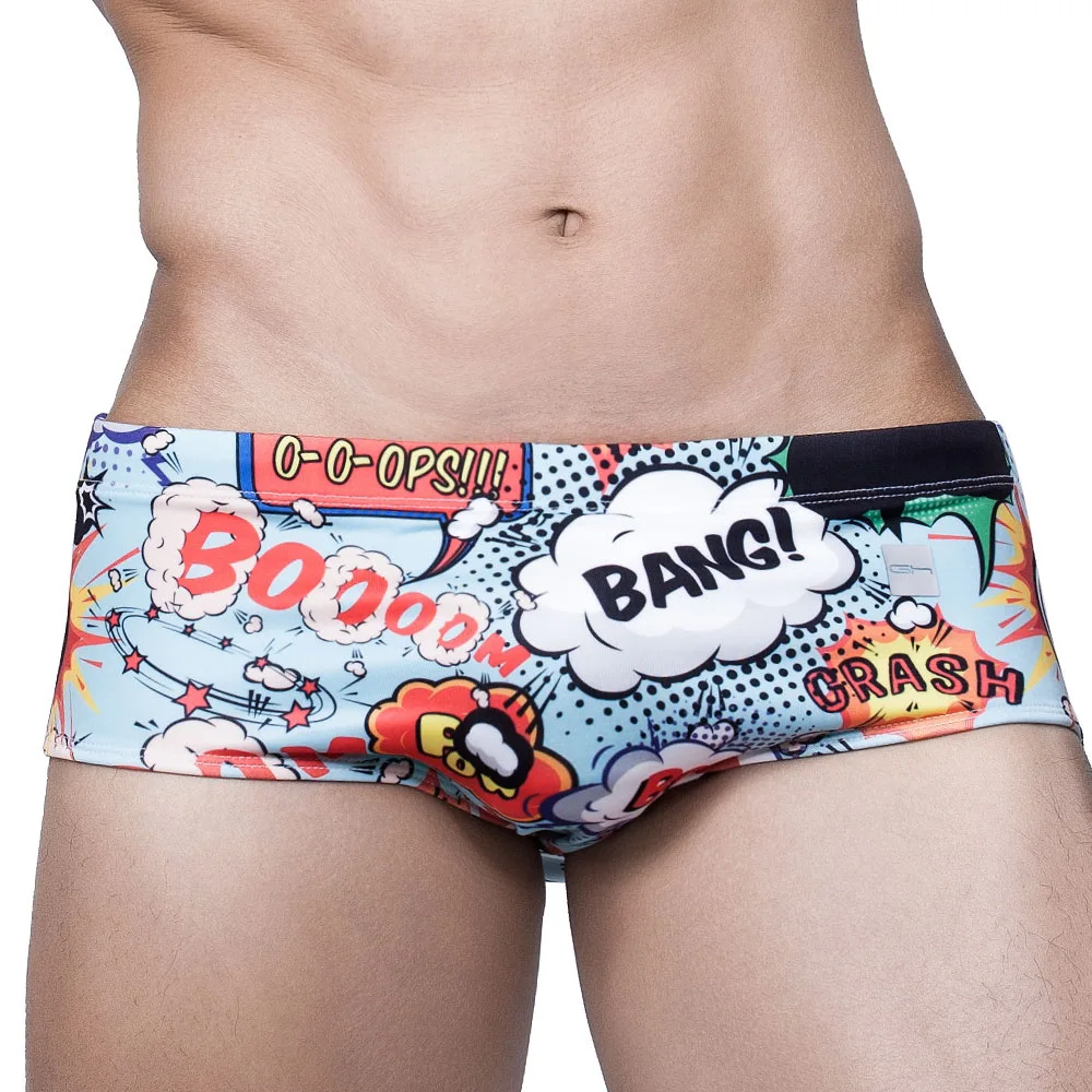 Mens Sexy Bikini Swim Boxer Briefs Short Swimwear Men Swimming Surffing Trunks Jammer Beach Shorts Beachwear Male Surf Swimsuit