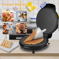 DIY Ice Cream Cone Machine Electric Crispy Egg Roll Maker Omelet Sandwich Iron Crepe Baking Pan Waffle Pancake Oven
