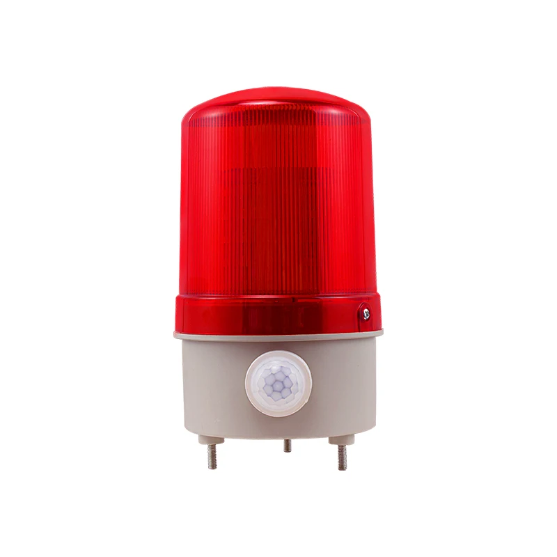 

220V Infrared Human Body Sensor Sound and Light Alarm Flashing Warning Light, Indoor and Outdoor Anti-theft Warning Lamp