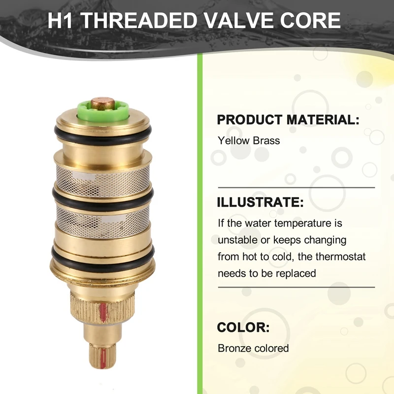 Brass Replacement Thermostatic Cartridge,Shower Mixer Valve Bar Repair Kit Intelligent Thermostatic Valve Core