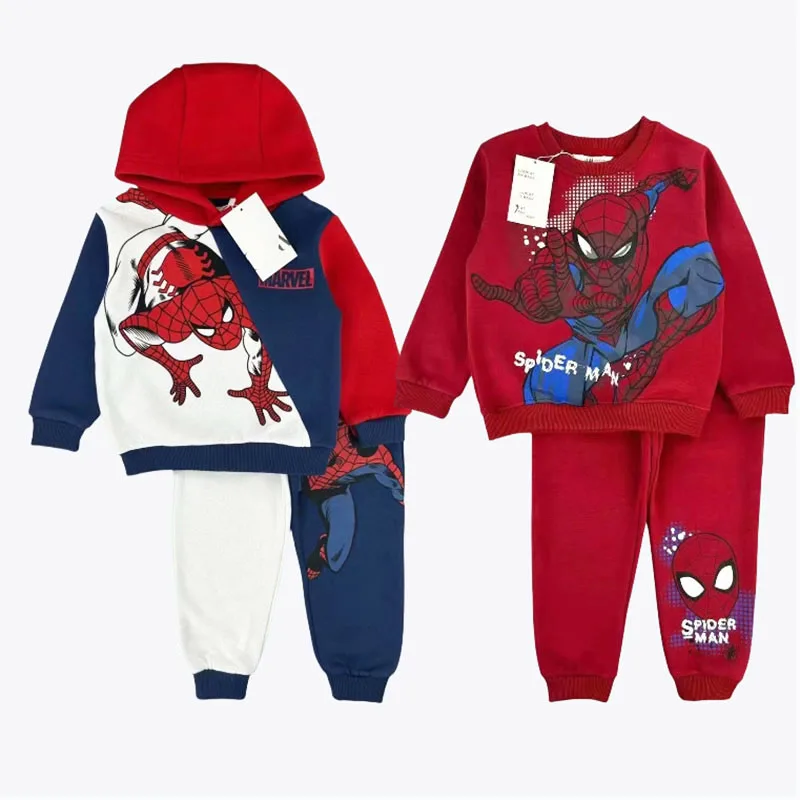 Toddler Boy Clothes Seet Long Sleeve Cartoon Hooded and Pants Spring Clothing Suit Tracksuit for Kids Boy Clothing New Arrival