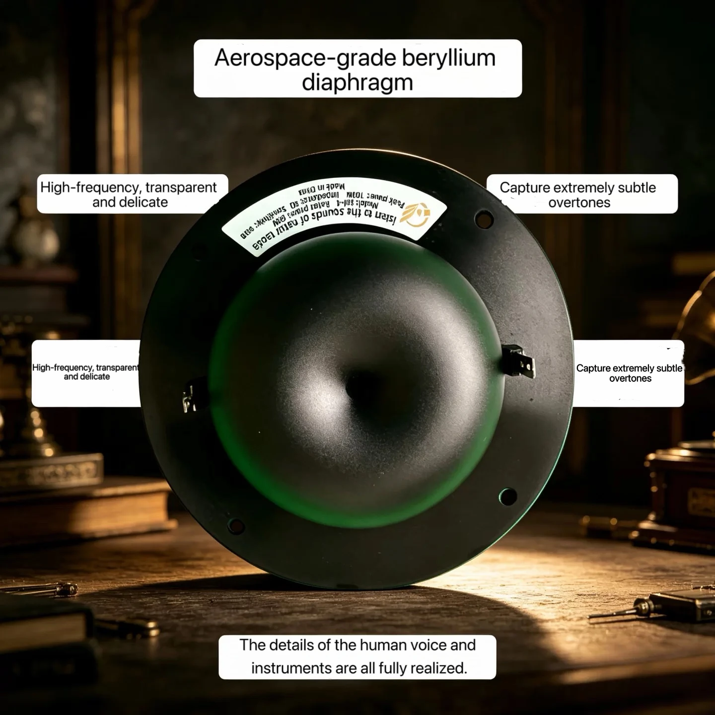 4-inch neodymium ferrite beryllium diaphragm tweeter speaker, with a frequency response reaching up to 30 kHz, for DIY speakers.