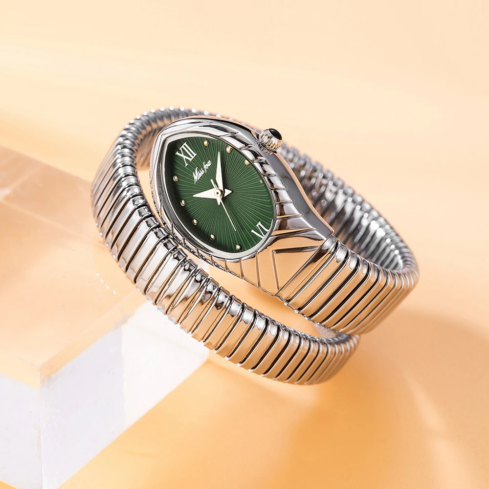 Hot Sell Fashion Snake Watch For Women Brand MISSFOX Simply Quartz Wristwatch Dress Jewelry Bracelet Clocks Ladies New For Gift