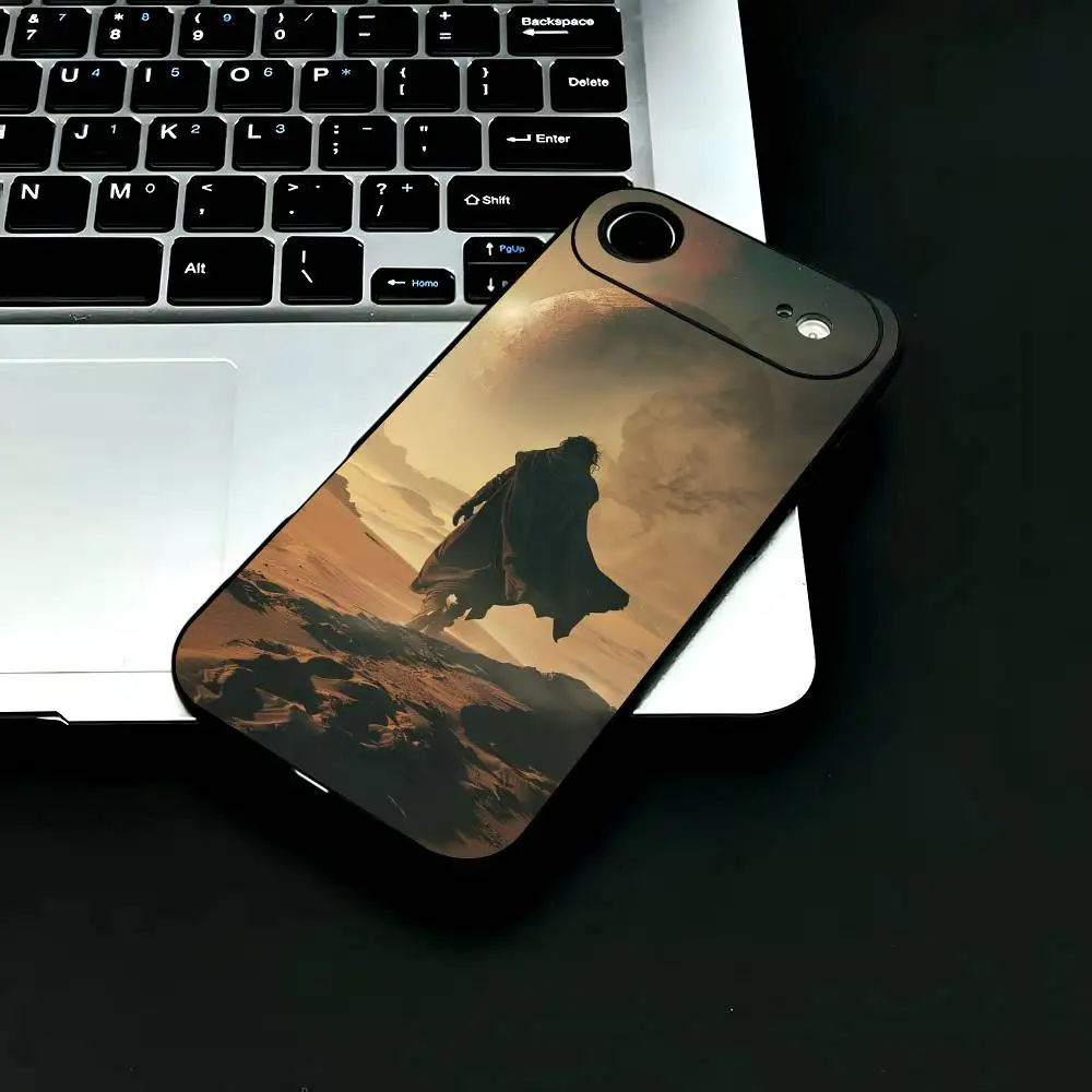 الخيال العلمي فيلم الكثبان الرملية جزء حالة الهاتف أزياء الأسود متجمد TPU حالة الهاتف لفون 12-17. تصميم مطلي بخاخ للأشعة فوق البنفسجية، مضاد للسقوط #3