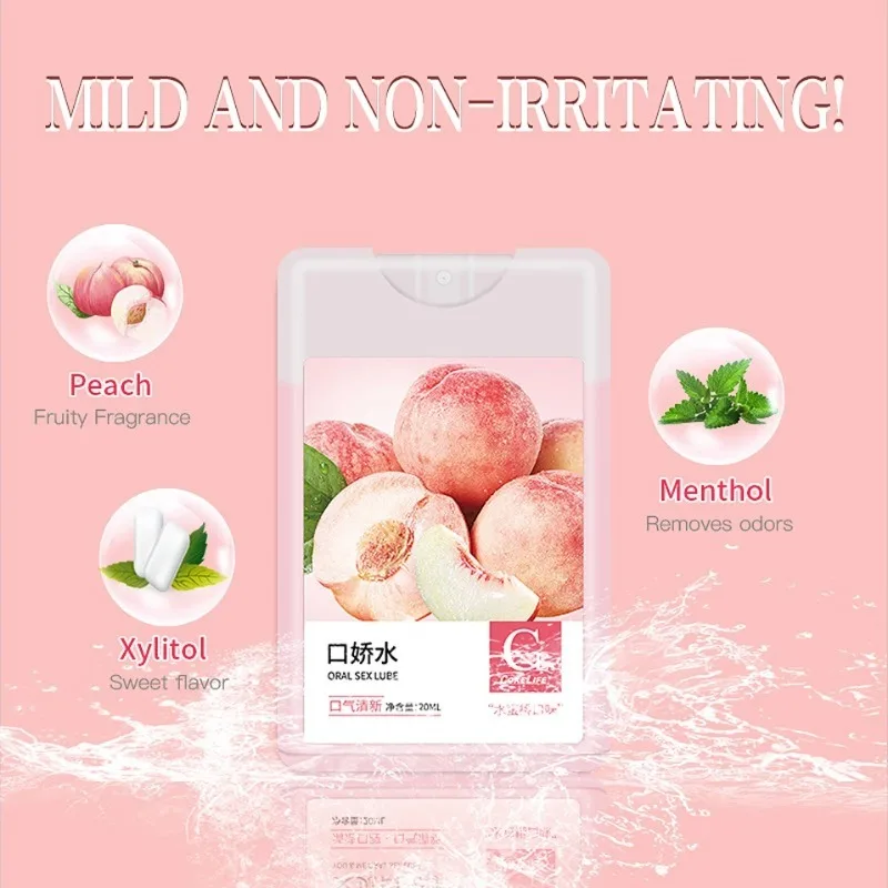 Semprotan Sepong Portabel Pelumas Rasa Buah untuk Seks Oral Menghilangkan Bau Nafas Segar Menyemprotkan Pelumas Gadget Seksi Produk Seks Dewasa
