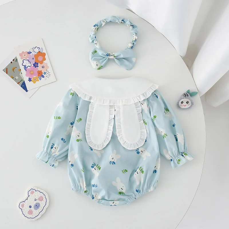 2024 Baby Rompers Sister Matching Wear Clothes for Children Outfits Spring Girls Floral Printed A-line Dress with Bowknot Outfit