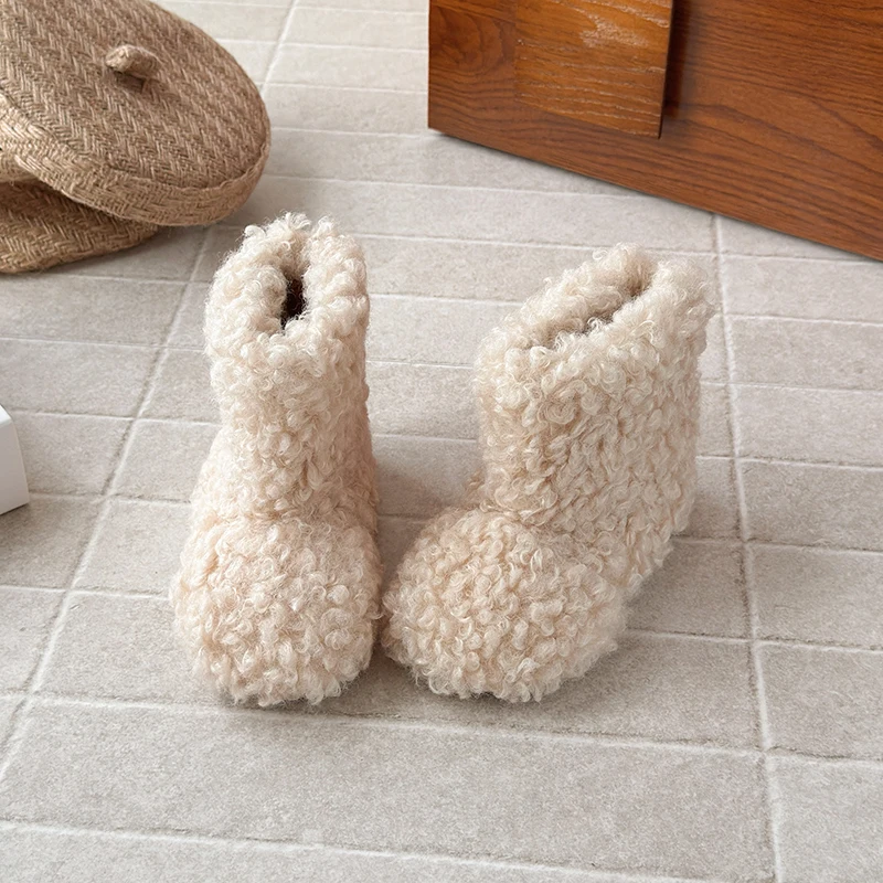 

Anti Slip Children Shoes Snow Boot 2025 Winter New Girl Casual Shoe Simple Princess Short Boot Warm Cotton Boots Kid Ankle Boots