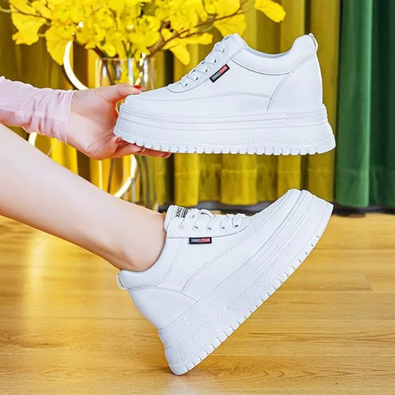 

Модные ботинки на толстом каблуке, женская повседневная обувь, удобные высокие кеды без шнуровки с мягкой подкладкой и резиновой подошвой