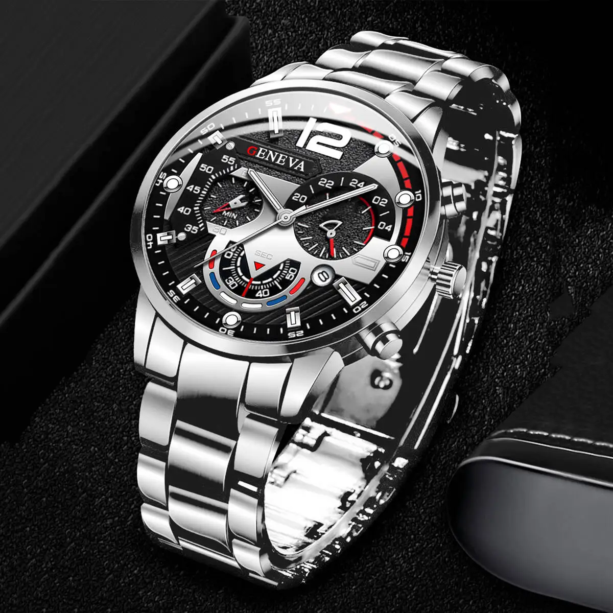 3PCS/Set Fashion Men Business Watches Casual Arabic Dial Analog Quartz Watch Jewelry Set Reloj Hombre（Without Box）