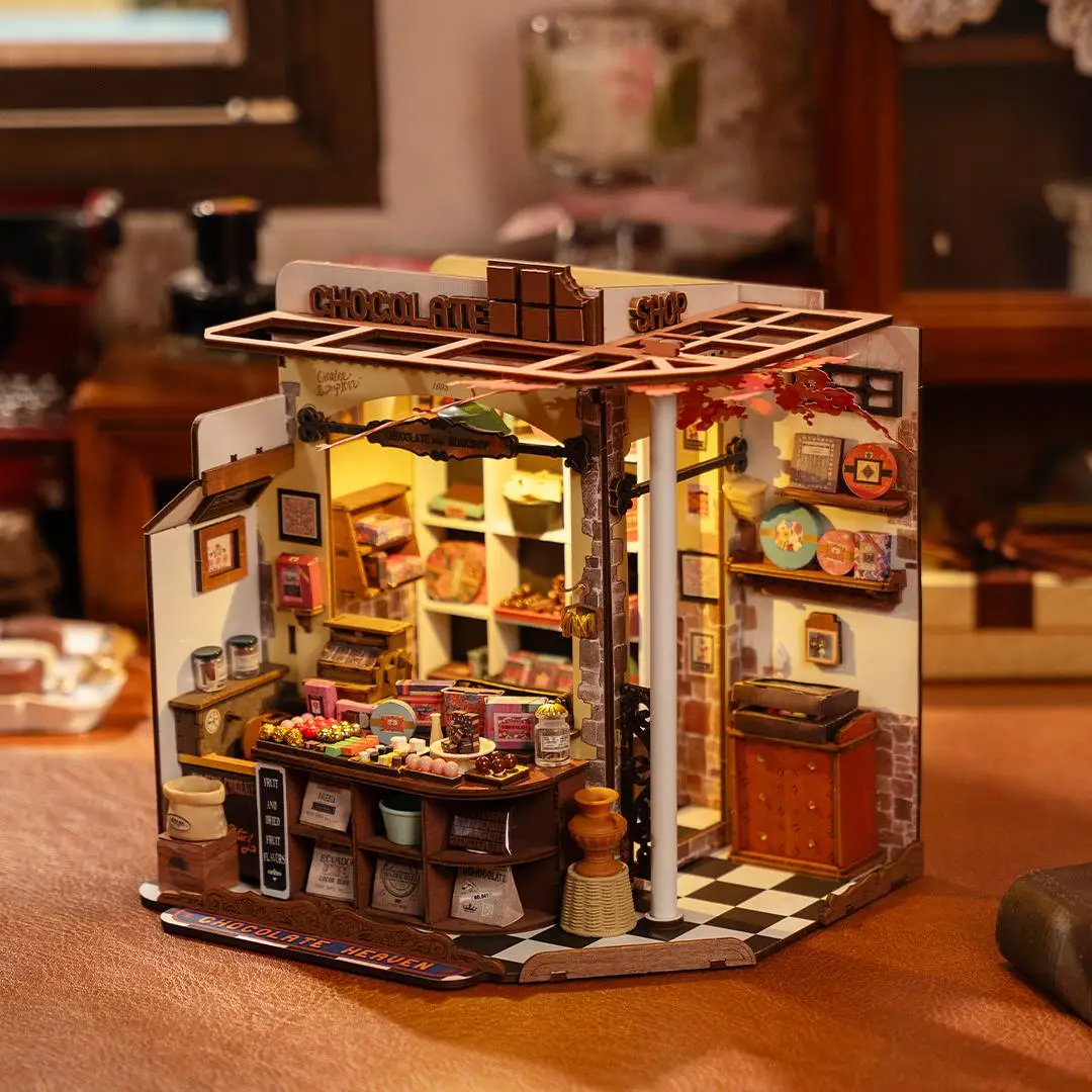 ROBOTIME 3D 木製ドールハウスキット ユニークなギフト ホームデコレーションオーナメント DIY チャレンジングなミニチュアハウスクラフト 大人 ティーン向け
