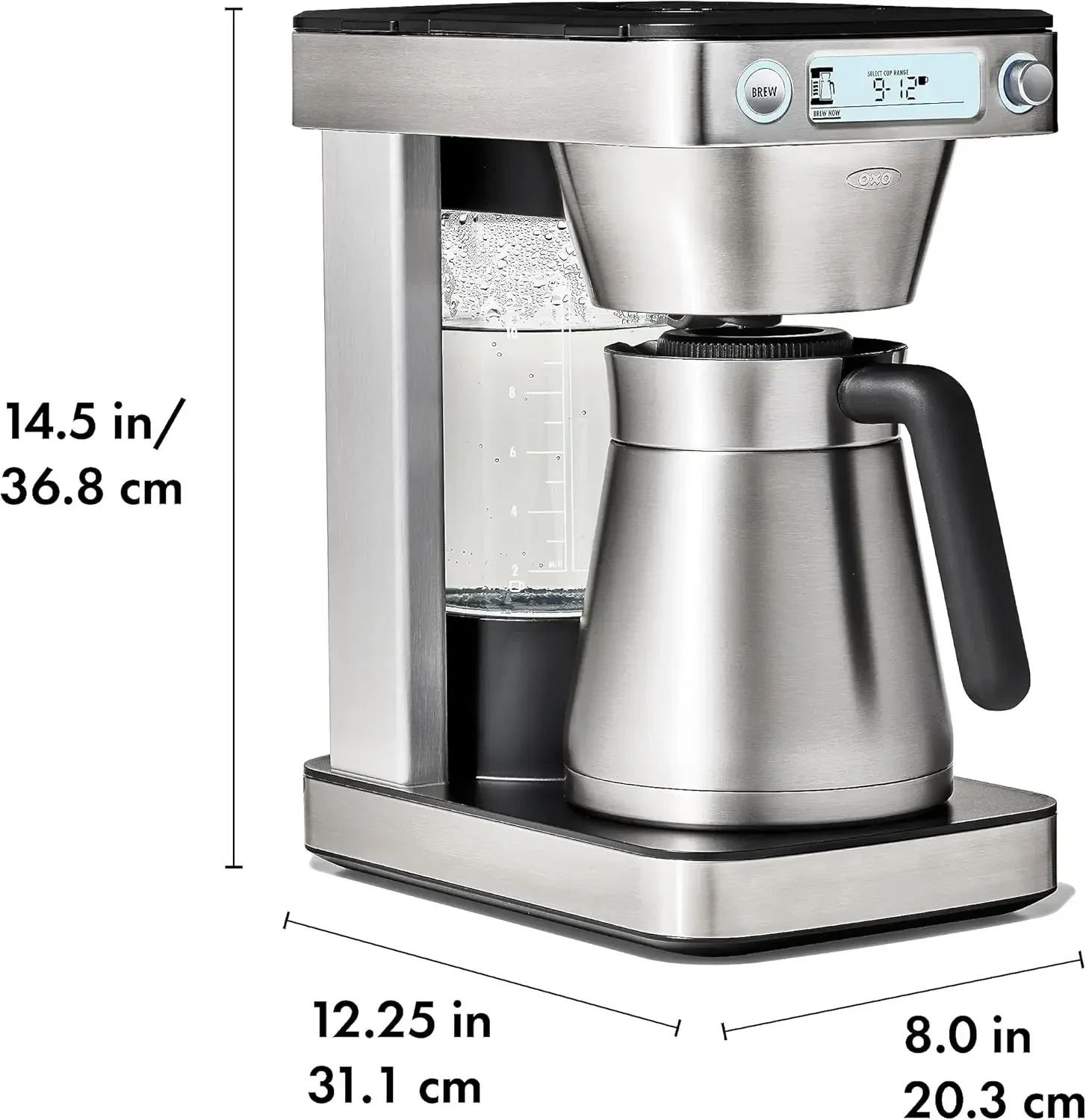 OXO Brew 12-Cup Coffee Maker With Podless Single-Serve Function,Silver