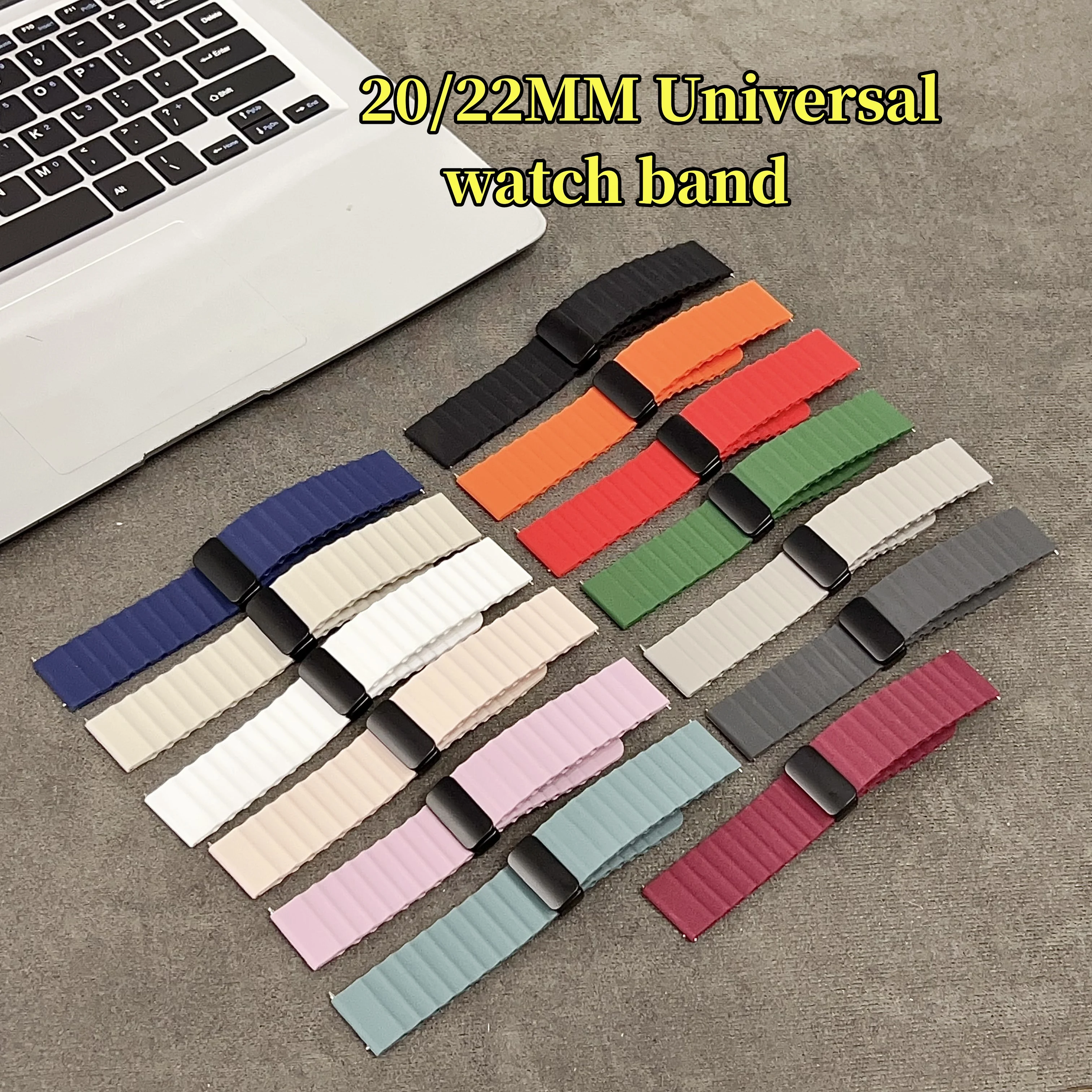 Nueva correa de reloj con hebilla magnética para huawei millet, pulsera de 22mm y 20mm, pulsera universal con magnetismo para hombres y mujeres