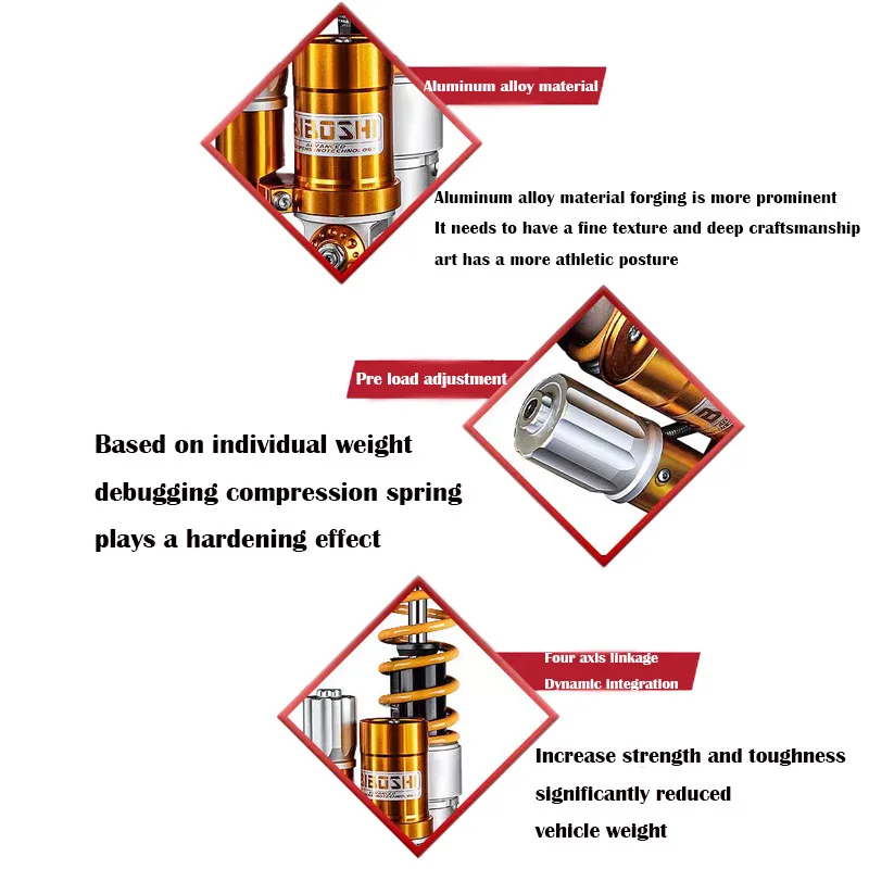 AE3 Nitrogen Cylinder Front Shock Absorber Suitable Forvespa Sprint Spring 150 Adjustable Damping Shocks Motorcycle