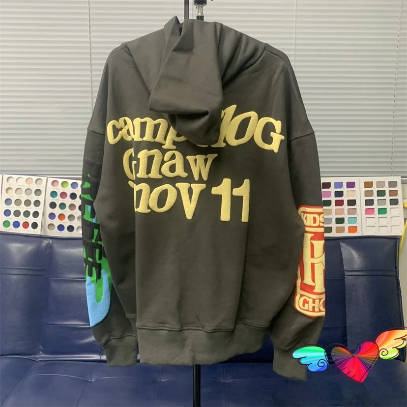 2023fw Puff Print Lucky Me Hoodie Men Women Hip Hop Kids See Ghosts Hoody Kanye West Ye Sweatshirts Thick Heavy Terry Pullovers