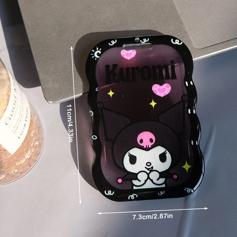 Cute Sanrio Kuromi Photo Card Holder Design Idol Photo Sleeve Keychain Photocards Protector Case Student Stationery