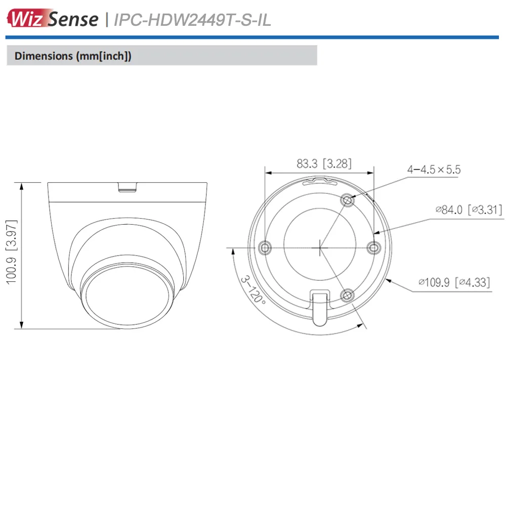 Imagem -06 - Dahua-original Wizsense Network Câmera mp Poe Inteligente Luz Dupla Globo Ocular Fixo-focal Construído em Mic Vigilância Ipc-hdw2449t-s-il