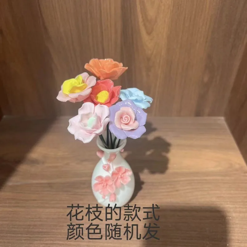 مشاهير الإنترنت بنفس النمط، زهرة السيراميك المصنوعة يدوياً، زهرة سلكية، زخرفة زهرة السيراميك الأبدية #5