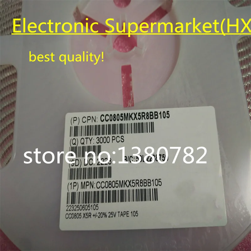 3000pcs/lots 0805 SMD capacitor 1UF (105M) 25V accuracy + 20% In stock!