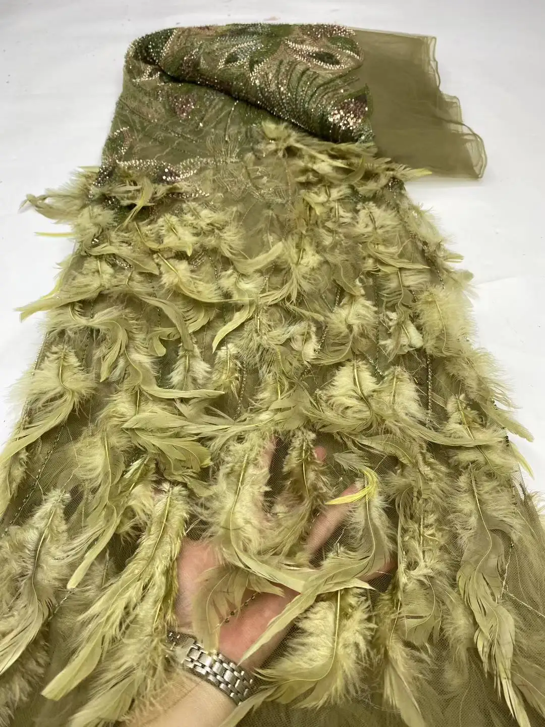 Afrykańska Nigeryjska Koronka Francuska z Koralikami i Siatką z Cekinami Wysokiej Jakości 2025 Koronka Haftowana Koronka z Cekinami na Suknie Ślubne Damskie